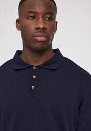 Knit Polo Jumper - Indigo