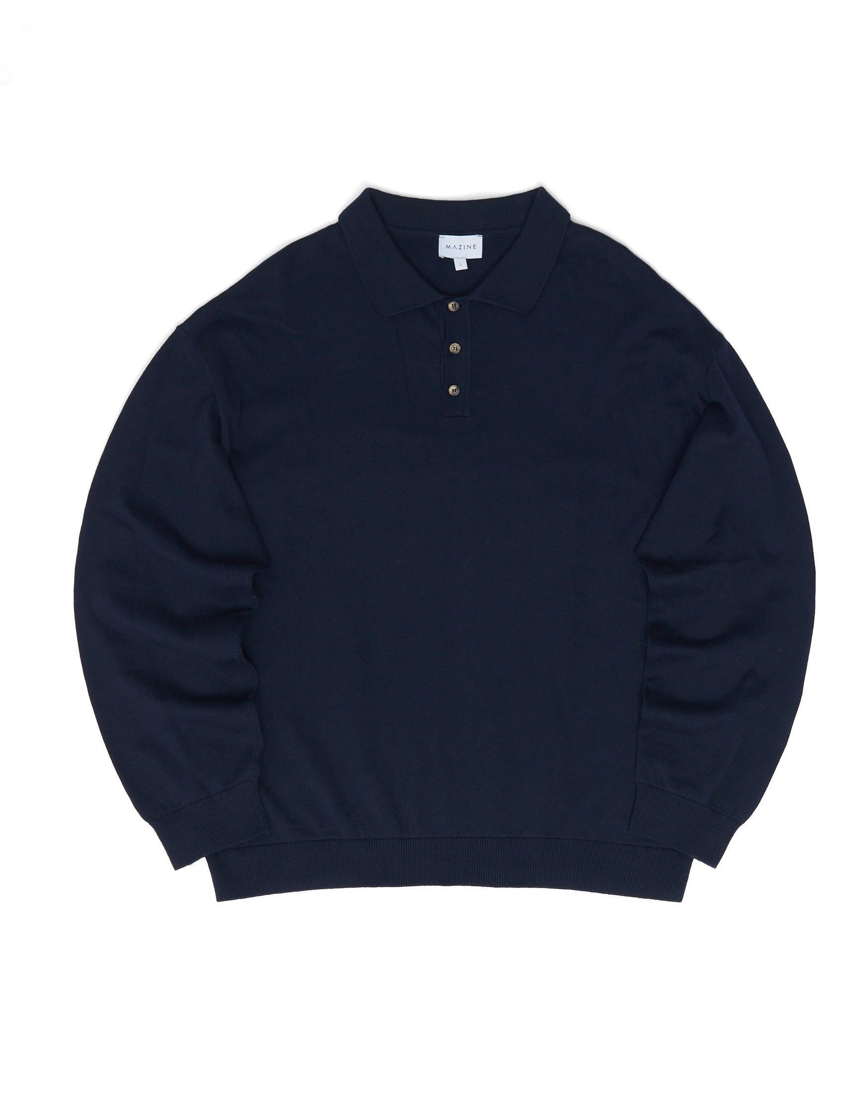 Knit Polo Jumper - Indigo