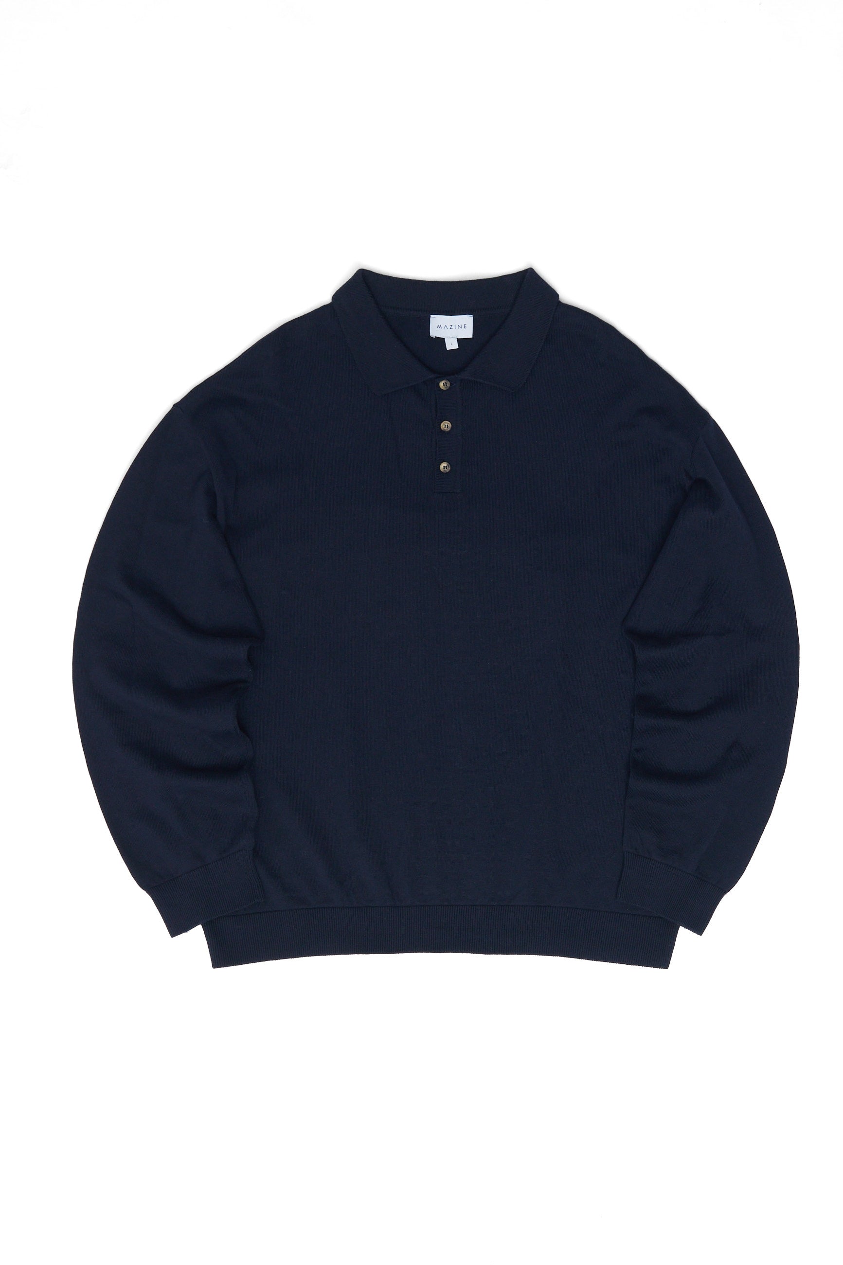 Knit Polo Jumper - Indigo