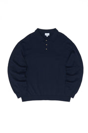 Knit Polo Jumper - Indigo
