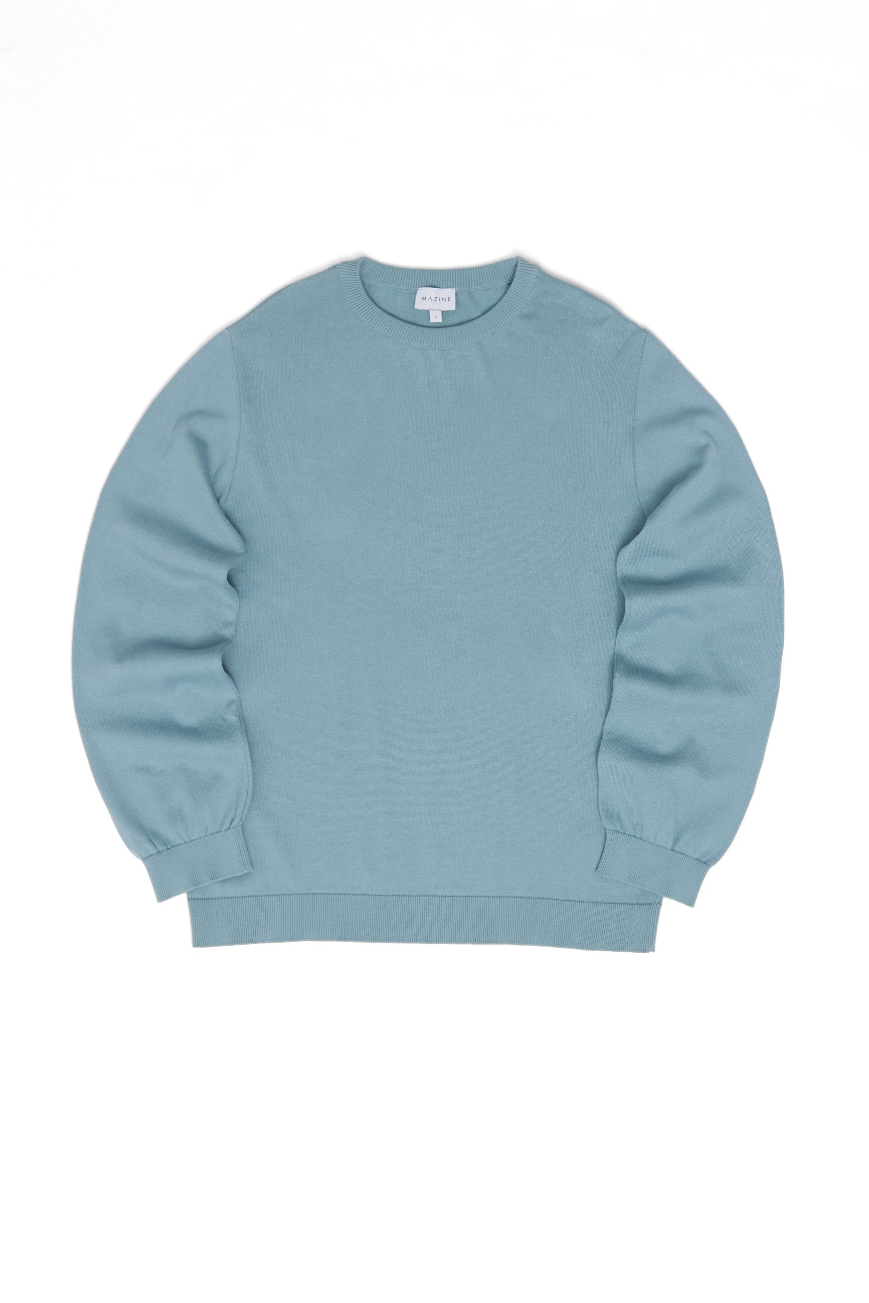 Fine Knit Crew Neck Jumper - Smoke Blue