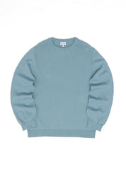 Fine Knit Crew Neck Jumper - Smoke Blue