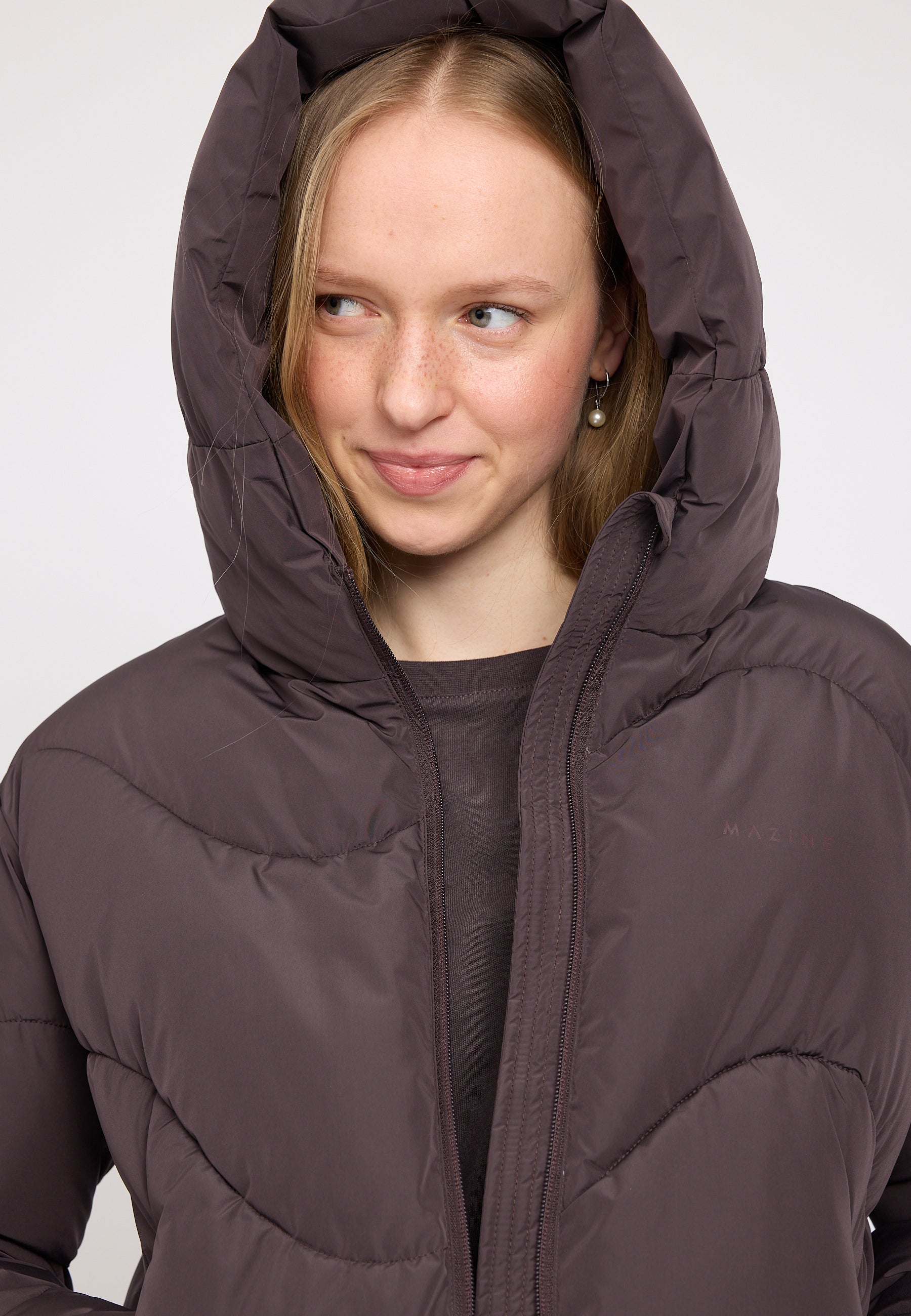 Waves Quilt Short Puffer Jacket - Eggplant
