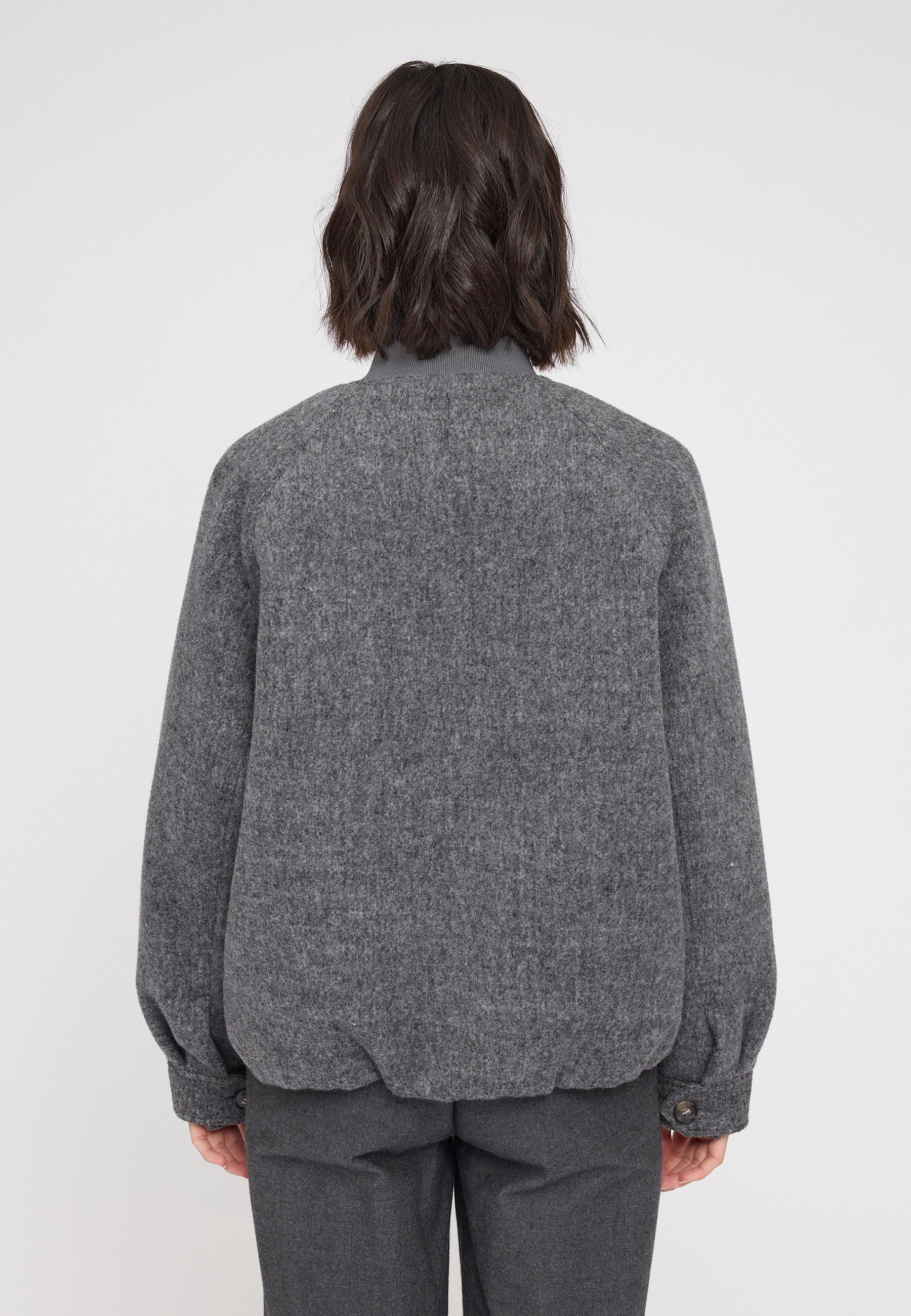 Vegan Wool Bomber - Anthracite Mel