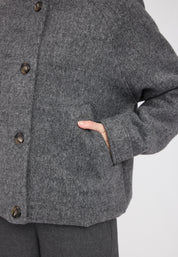 Vegan Wool Bomber - Anthracite Mel