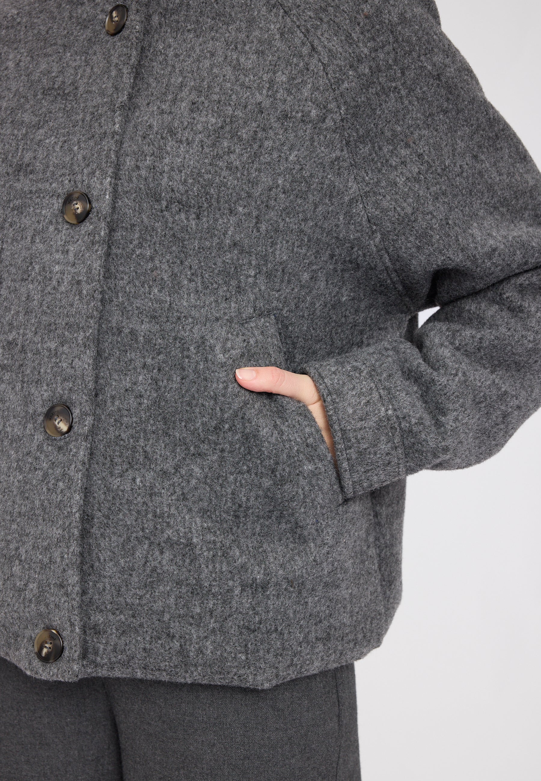 Vegan Wool Bomber - Anthracite Mel