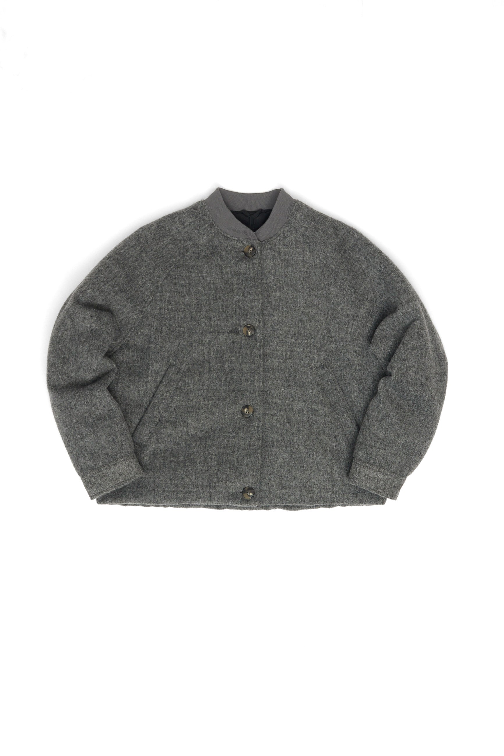 Vegan Wool Bomber - Anthracite Mel
