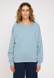Back Print Sweatshirt - Dove Blue/ Breakfast Print