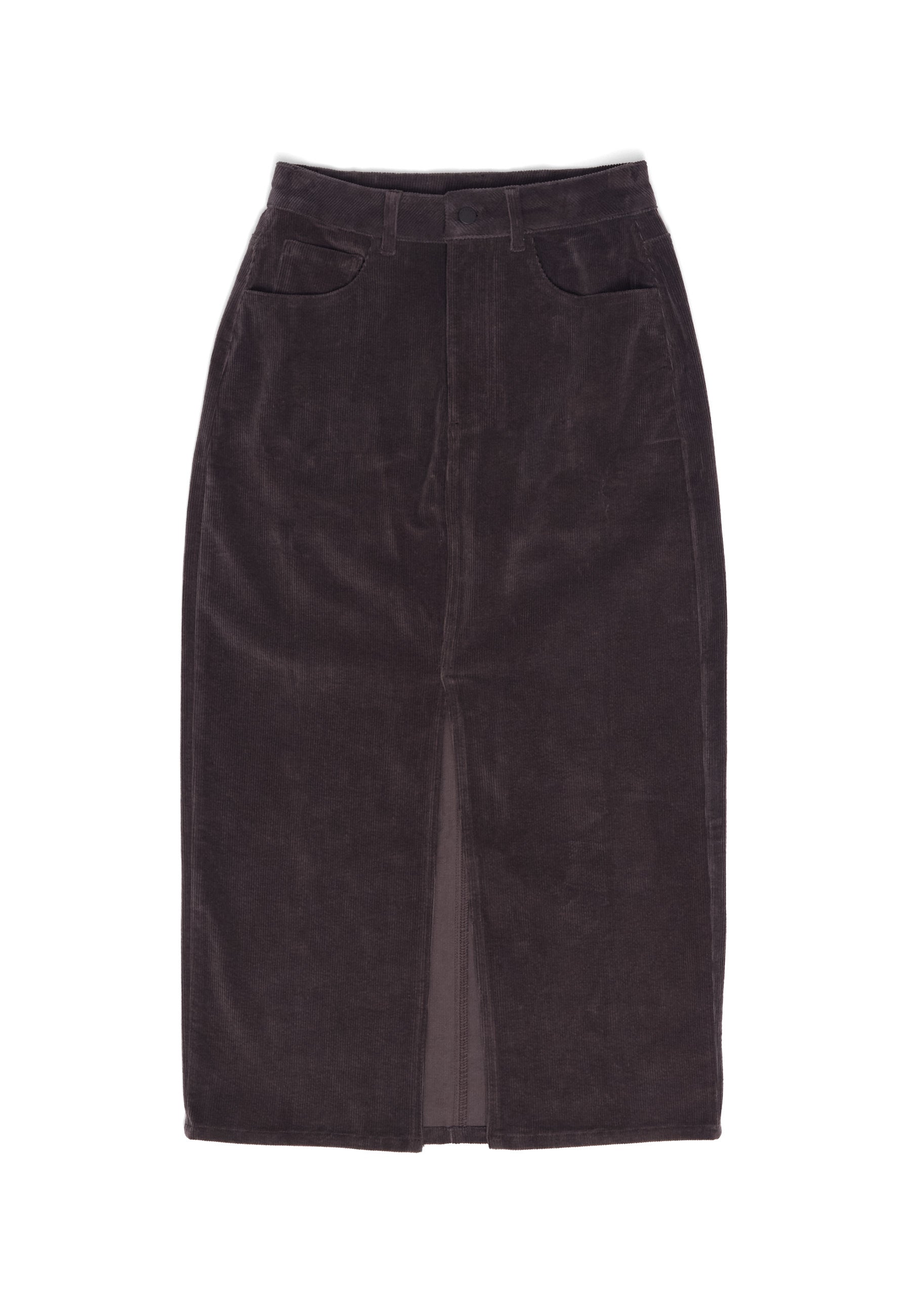 Corduroy Midi Skirt - Eggplant