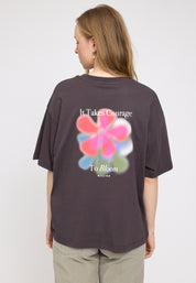 Back Print T-Shirt - Eggplant/ Courage Print