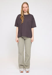 Back Print T-Shirt - Eggplant/ Courage Print