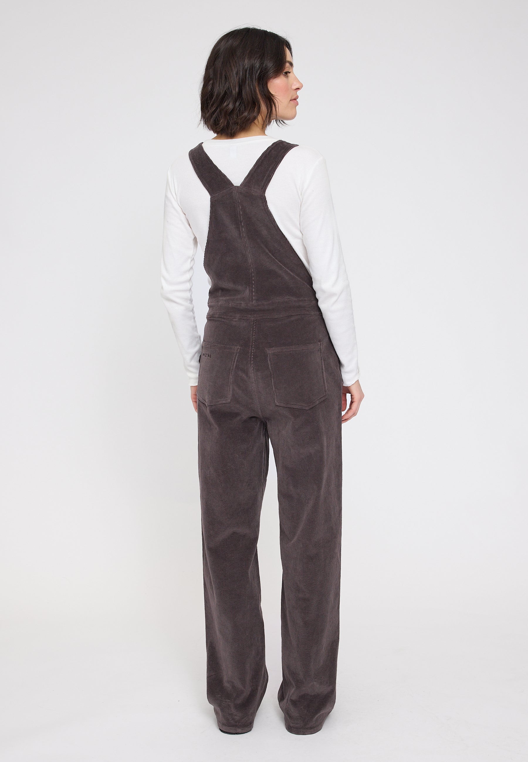Corduroy Dungaree - Eggplant