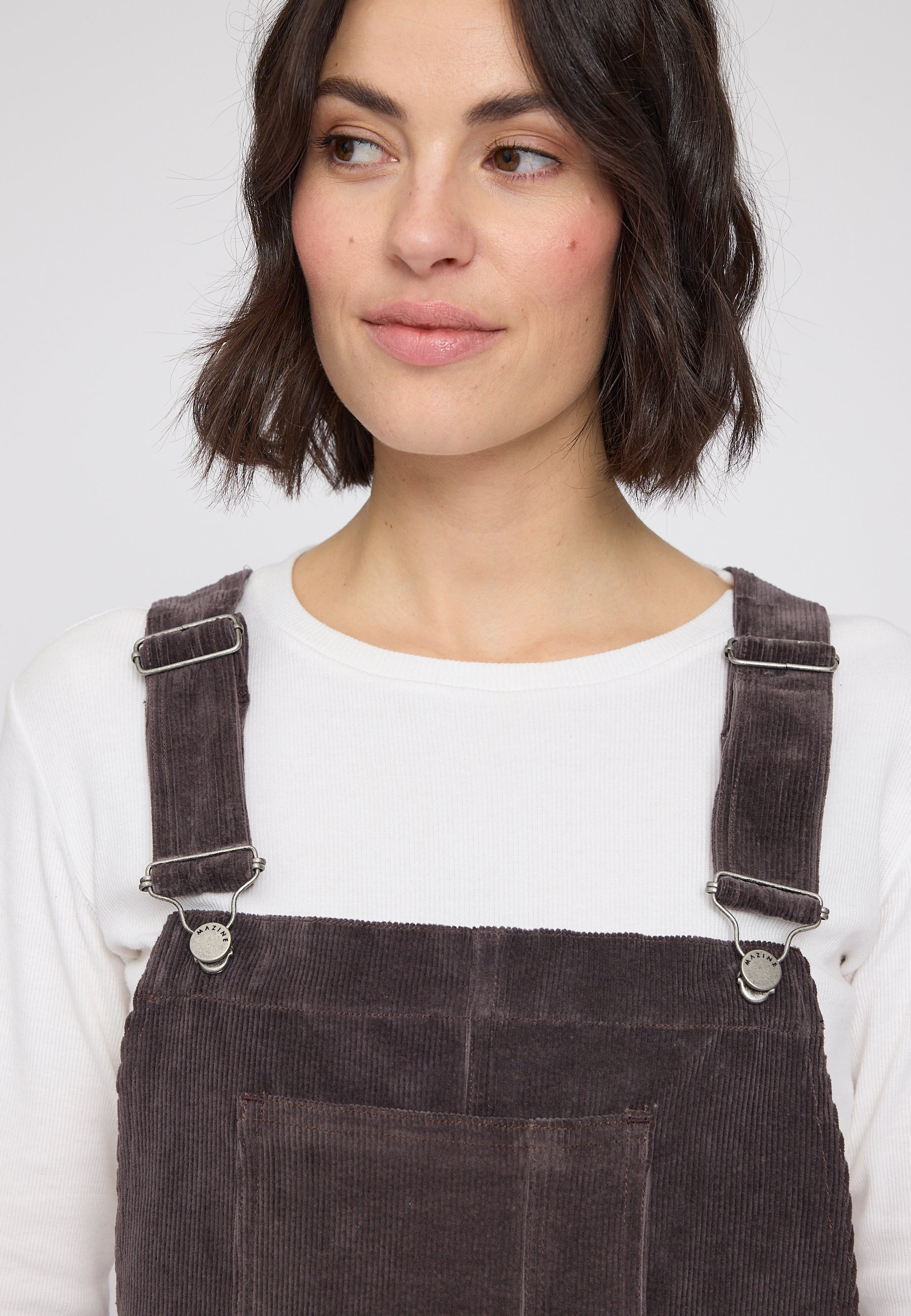 Corduroy Dungaree - Eggplant
