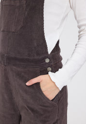 Corduroy Dungaree - Eggplant