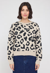 Leo Jacquard knit Jumper - Peyote/Black