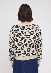 Leo Jacquard knit Jumper - Peyote/Black