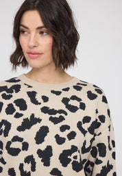 Leo Jacquard knit Jumper - Peyote/Black