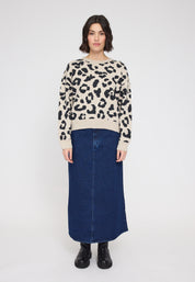 Leo Jacquard knit Jumper - Peyote/Black