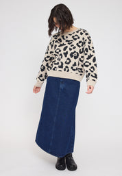 Leo Jacquard knit Jumper - Peyote/Black