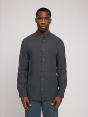 Stand Collar Linen Shirt