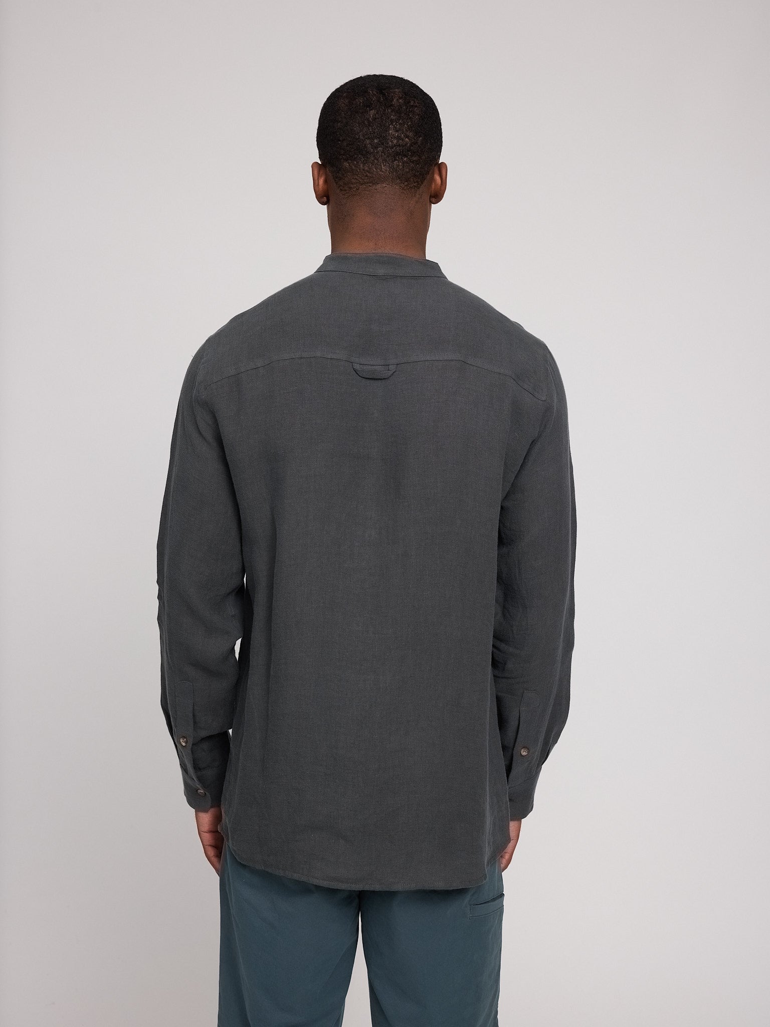 Stand Collar Linen Shirt
