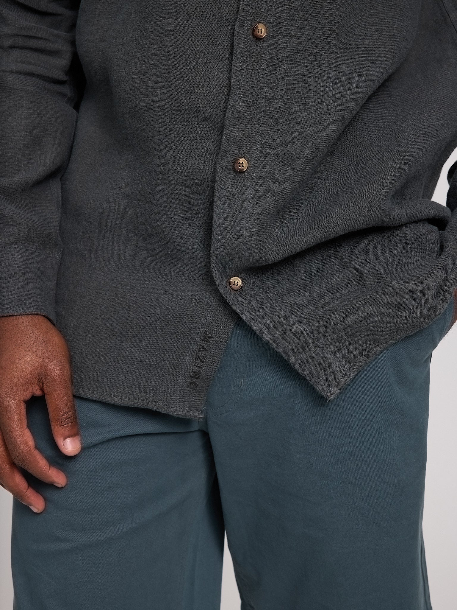 Stand Collar Linen Shirt