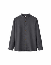 Stand Collar Linen Shirt