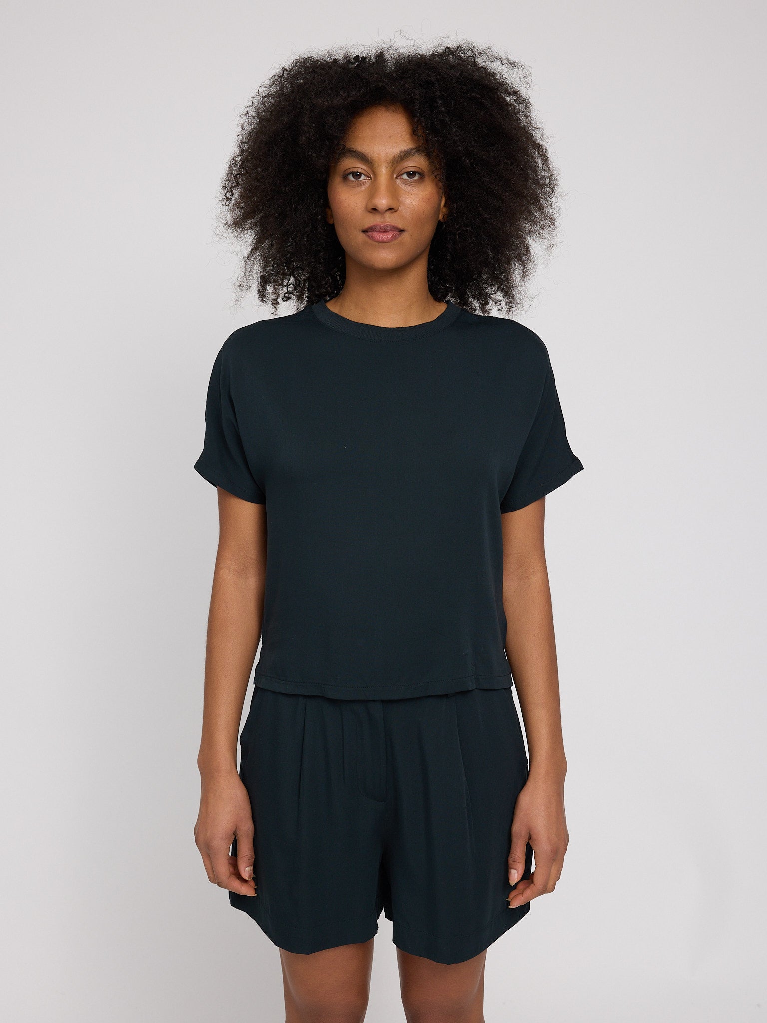 Crew Neck Viscose Blouse