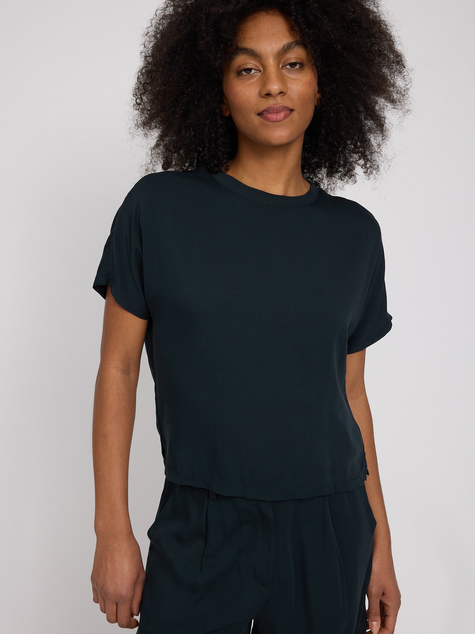 Crew Neck Viscose Blouse