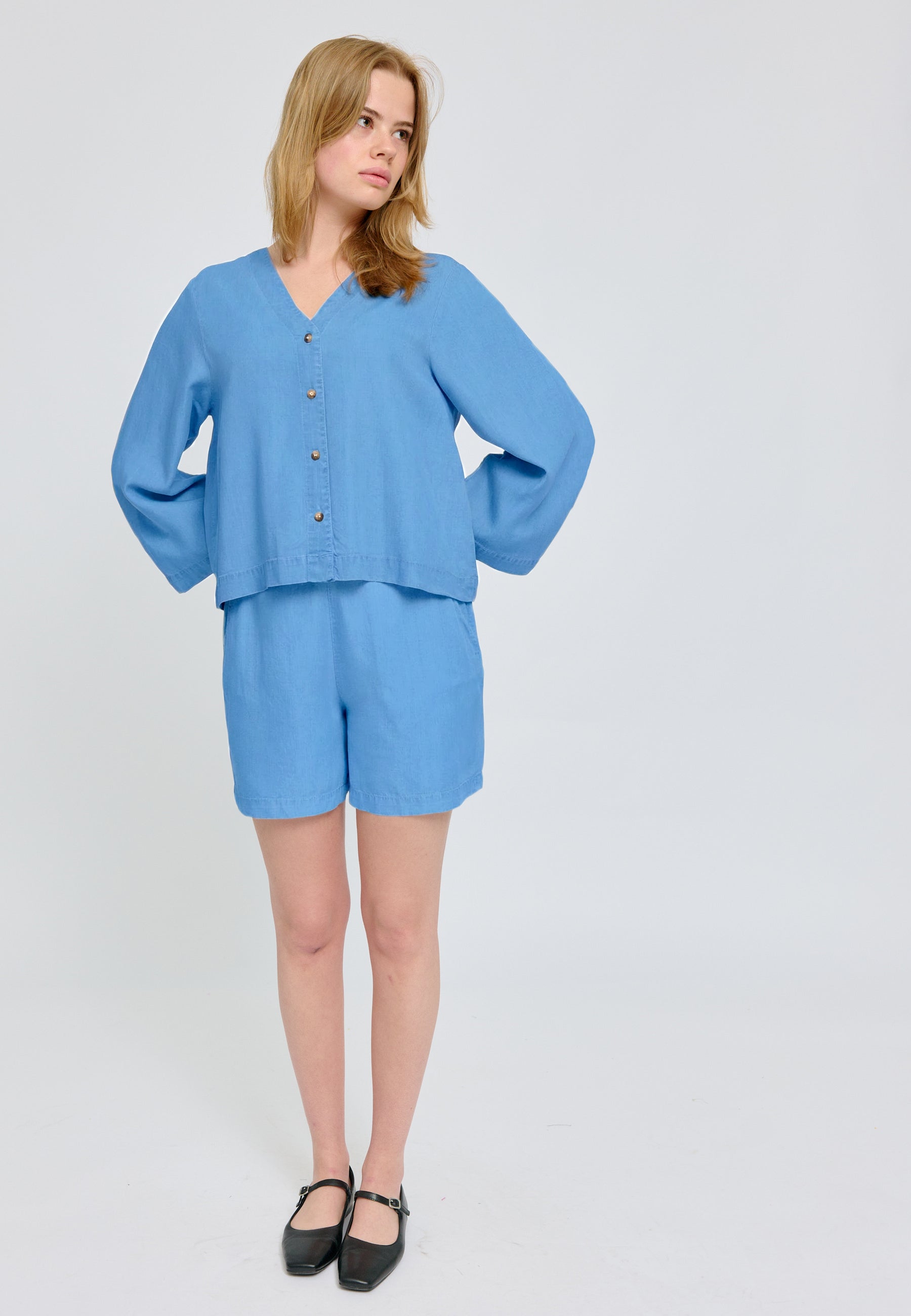 V-Neck Tencel Blouse