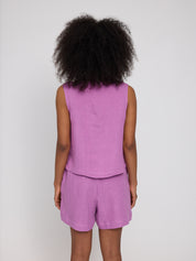 Sleeveless Linen Shirt