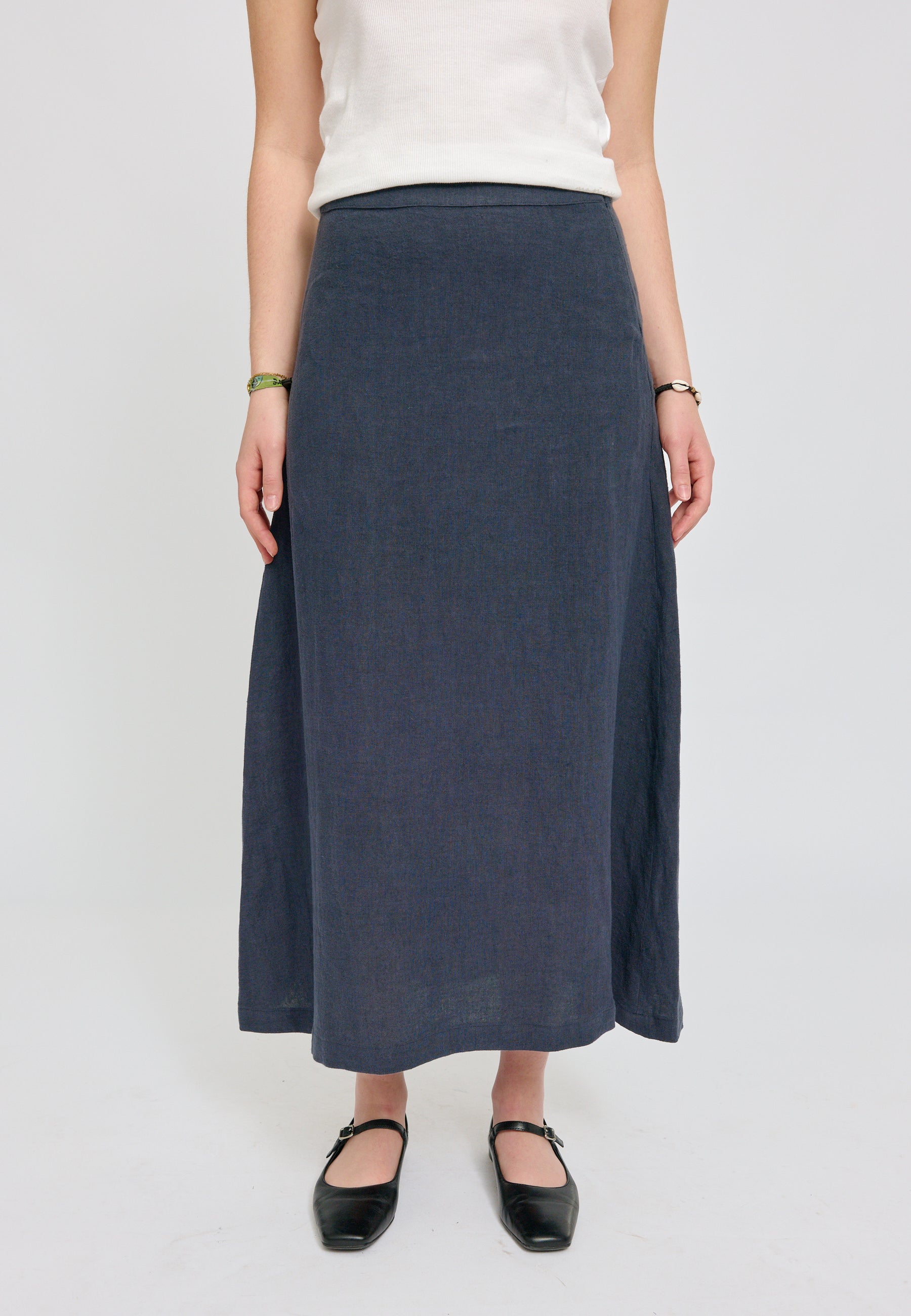 Linen Midi Skirt