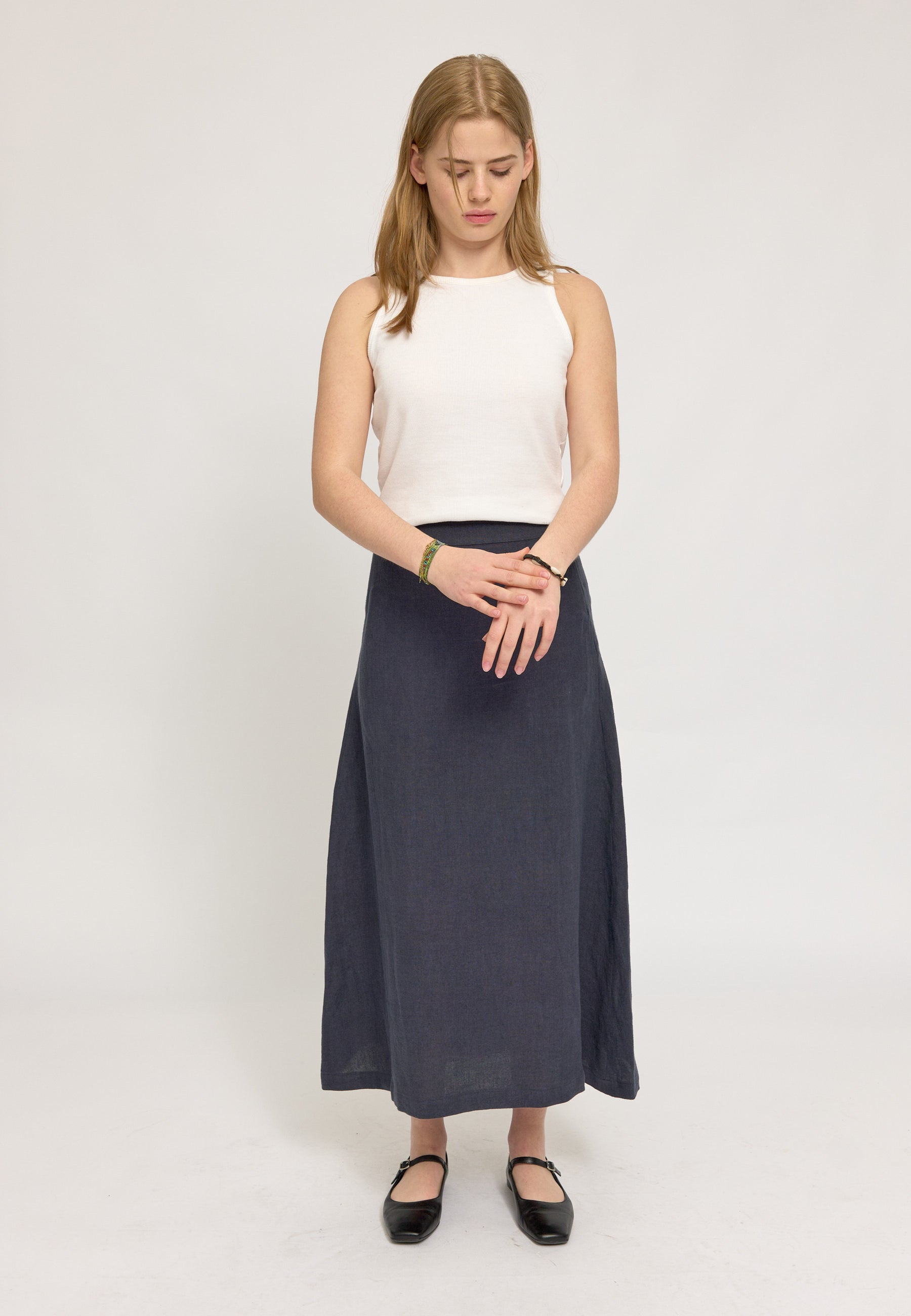 Linen Midi Skirt