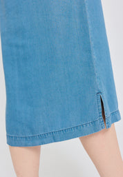 V-Neck Tenecel Midi Dress