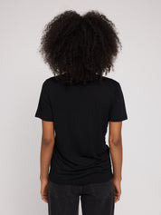 Ecovero Viscose Cropped V-Neck T-Shirt