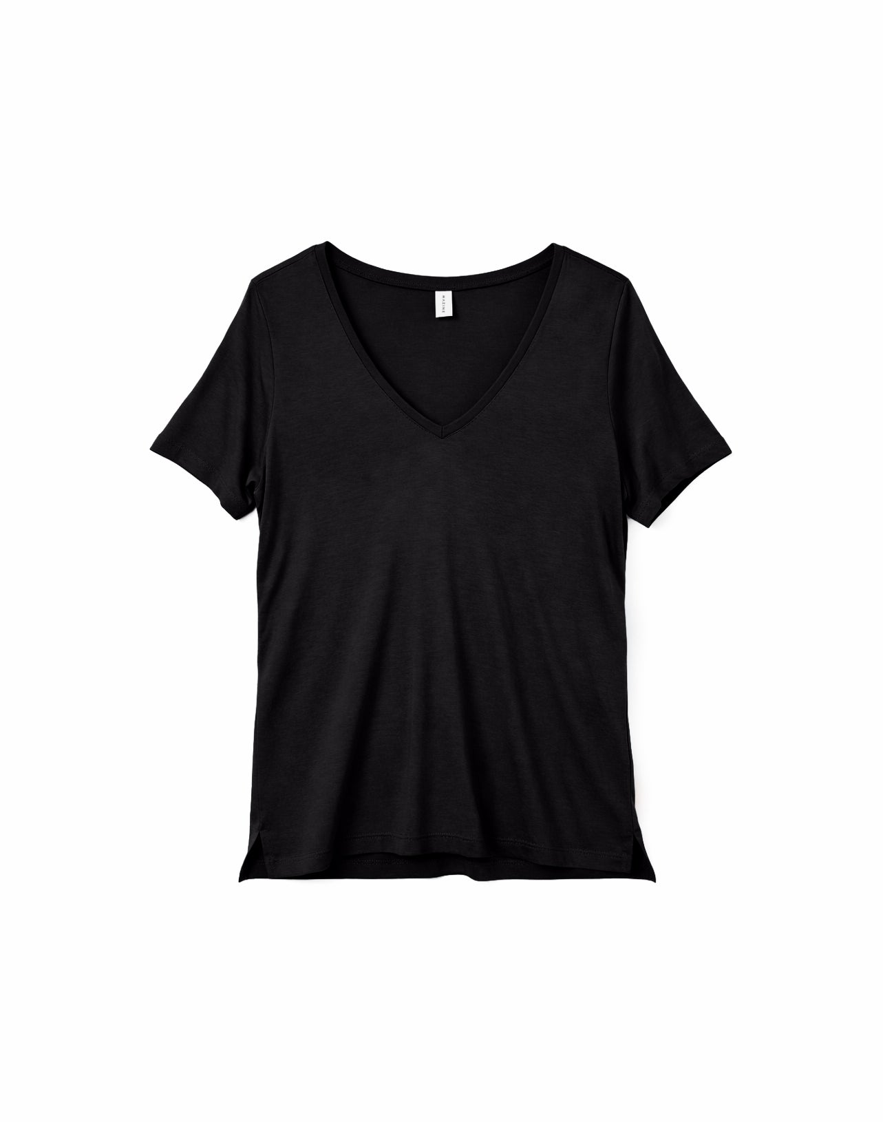 Ecovero Viscose Cropped V-Neck T-Shirt