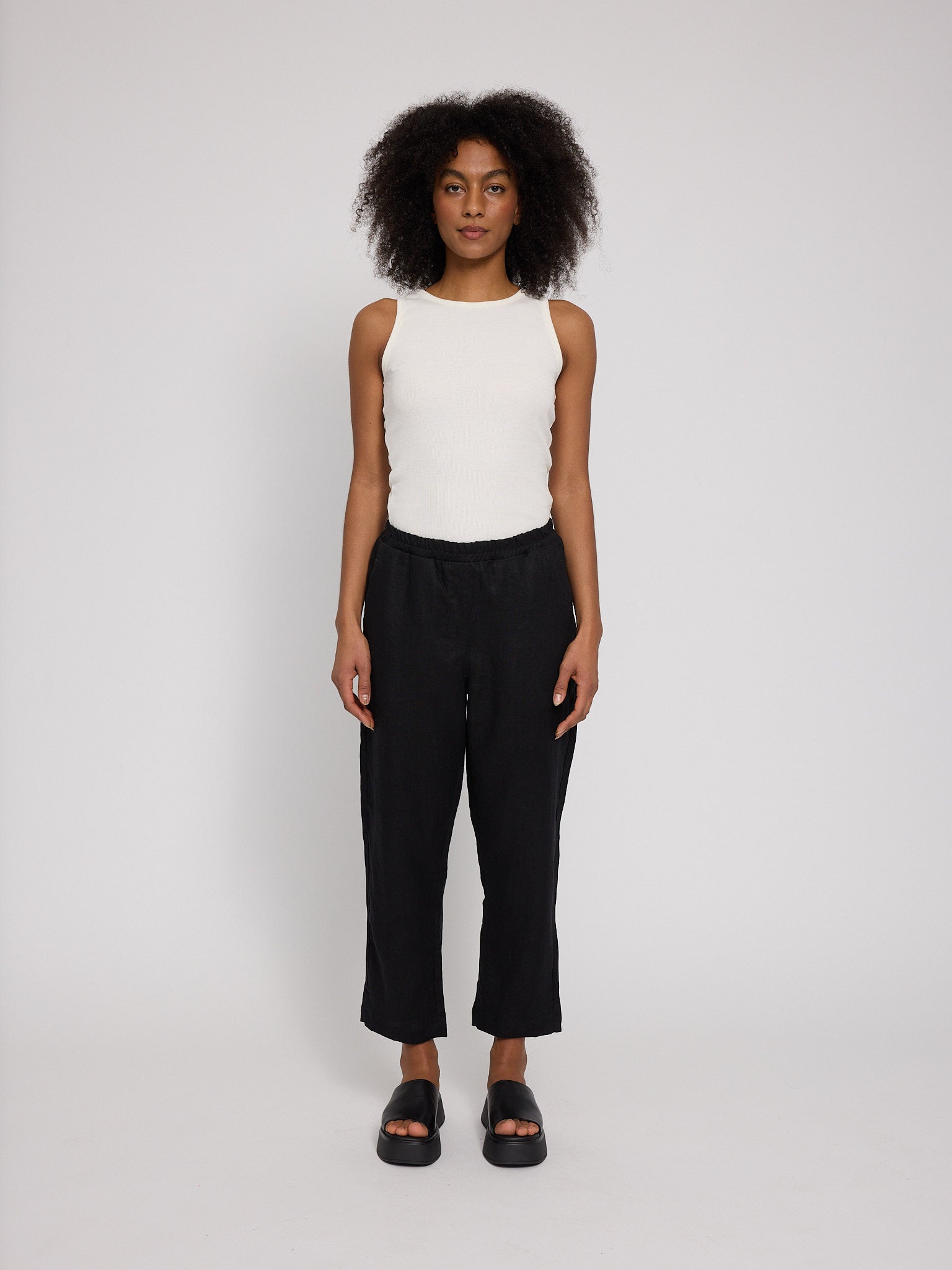 Straight Leg Linen Pants