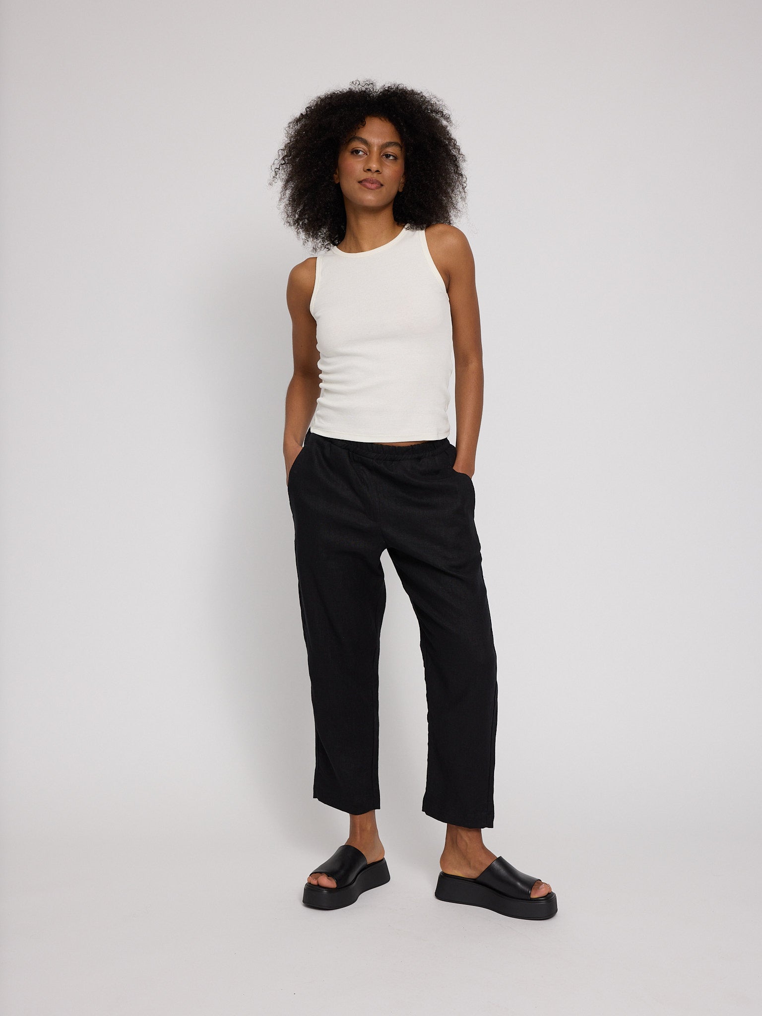 Straight Leg Linen Pants
