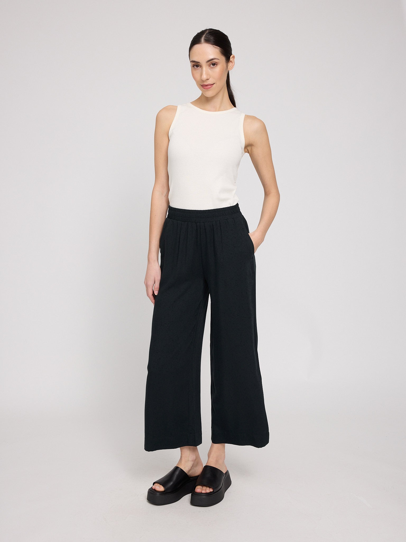 Wide Leg Viscose Pants