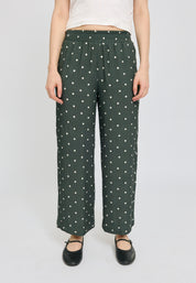 Printed Wide Leg Viscose Pants
