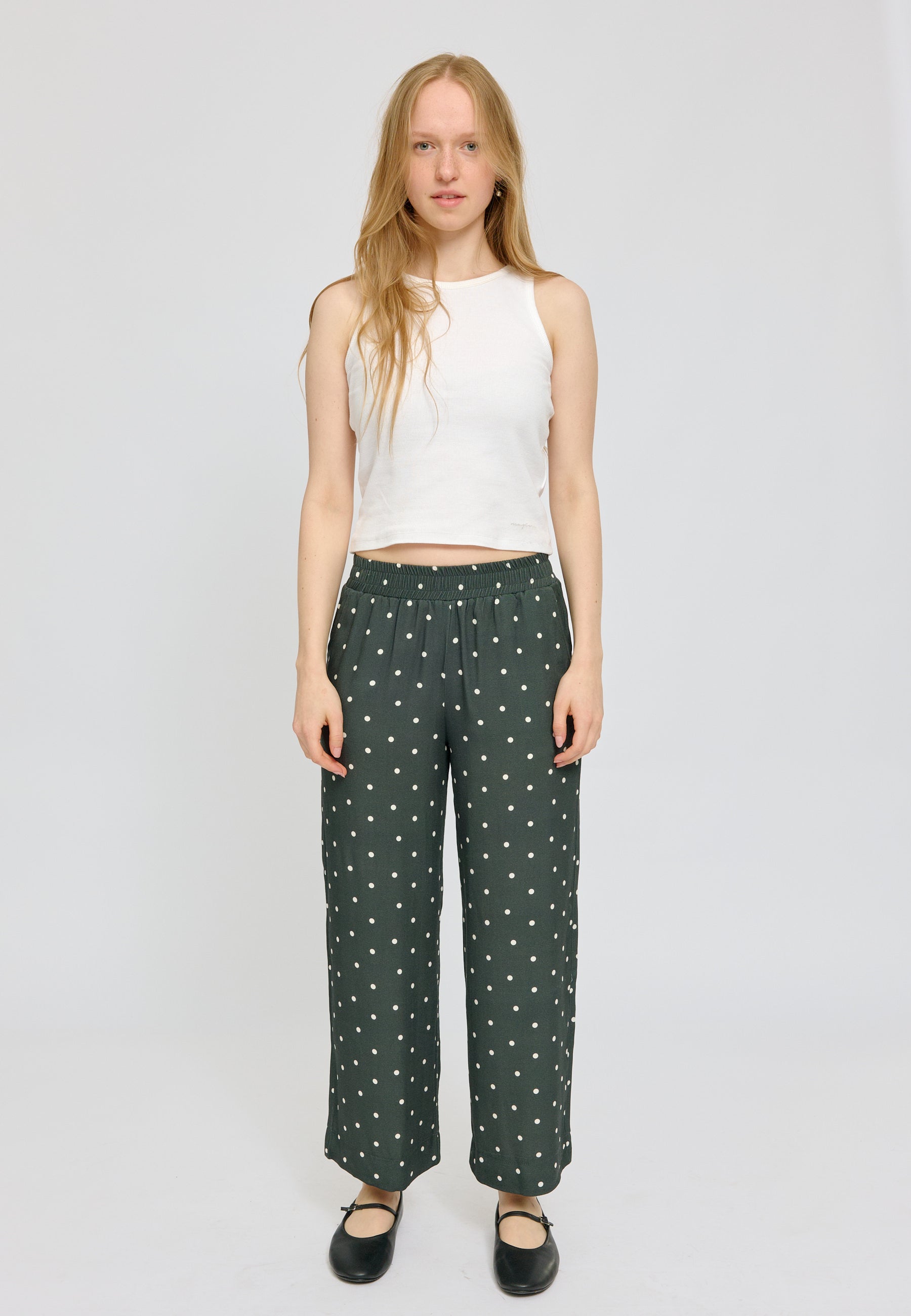 Printed Wide Leg Viscose Pants
