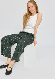 Printed Wide Leg Viscose Pants
