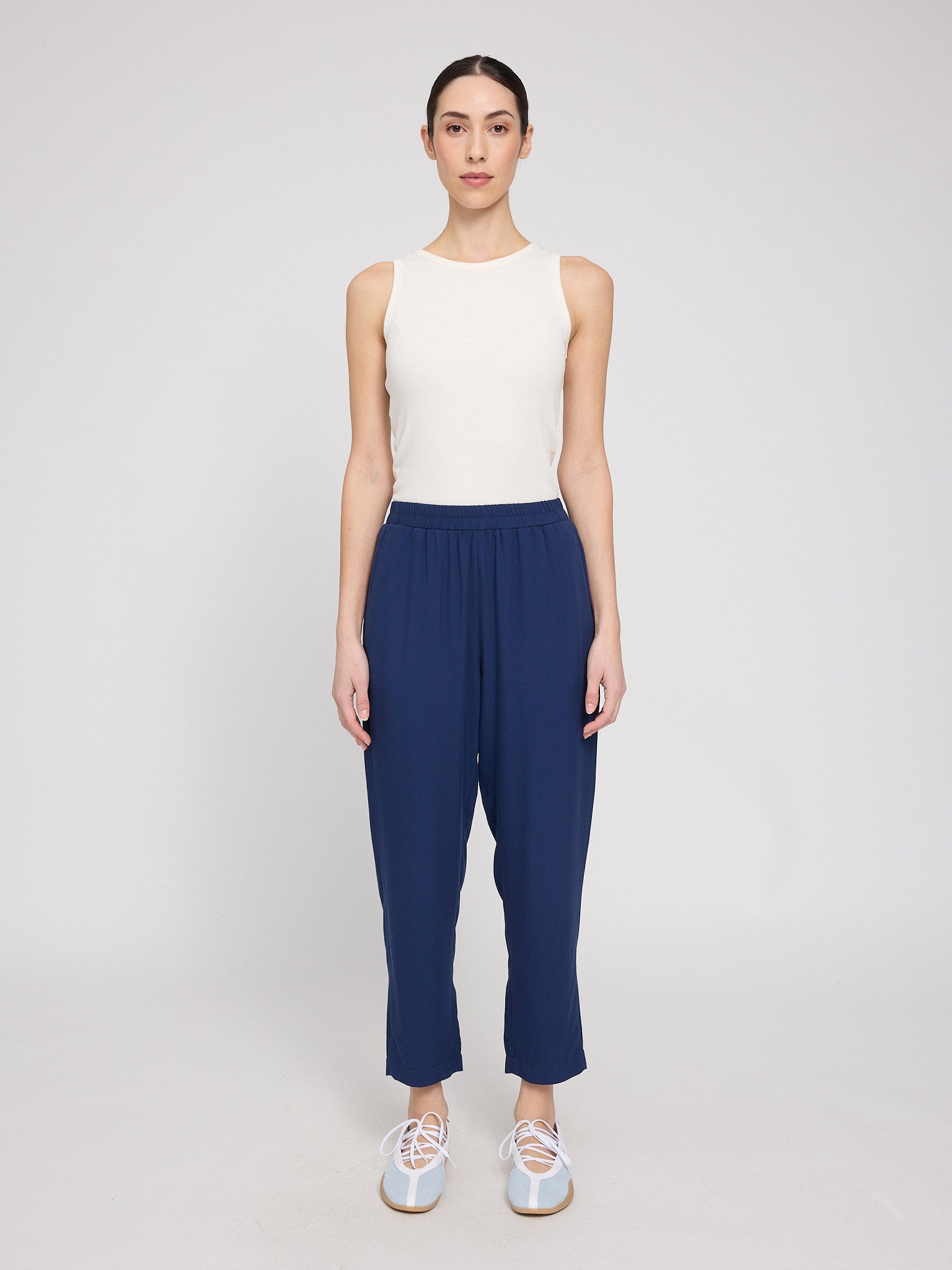 Straight Leg Viscose Pants