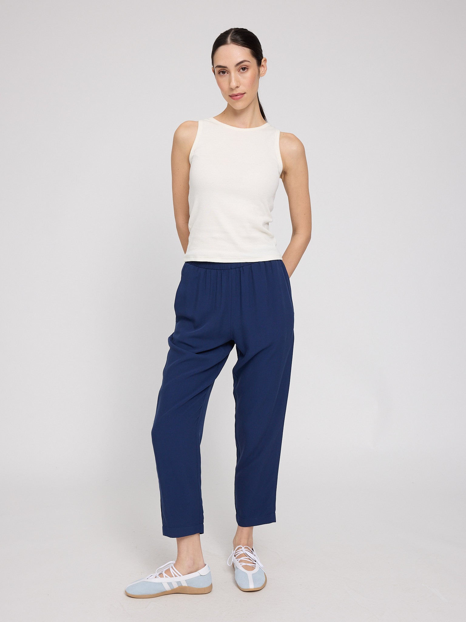 Straight Leg Viscose Pants