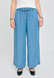 Wide Leg Tencel Pants Elastic