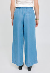Wide Leg Tencel Pants Elastic