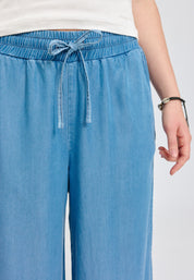 Wide Leg Tencel Pants Elastic