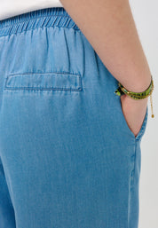 Wide Leg Tencel Pants Elastic