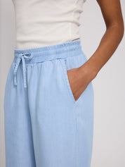 Wide Leg Tencel Pants Elastic