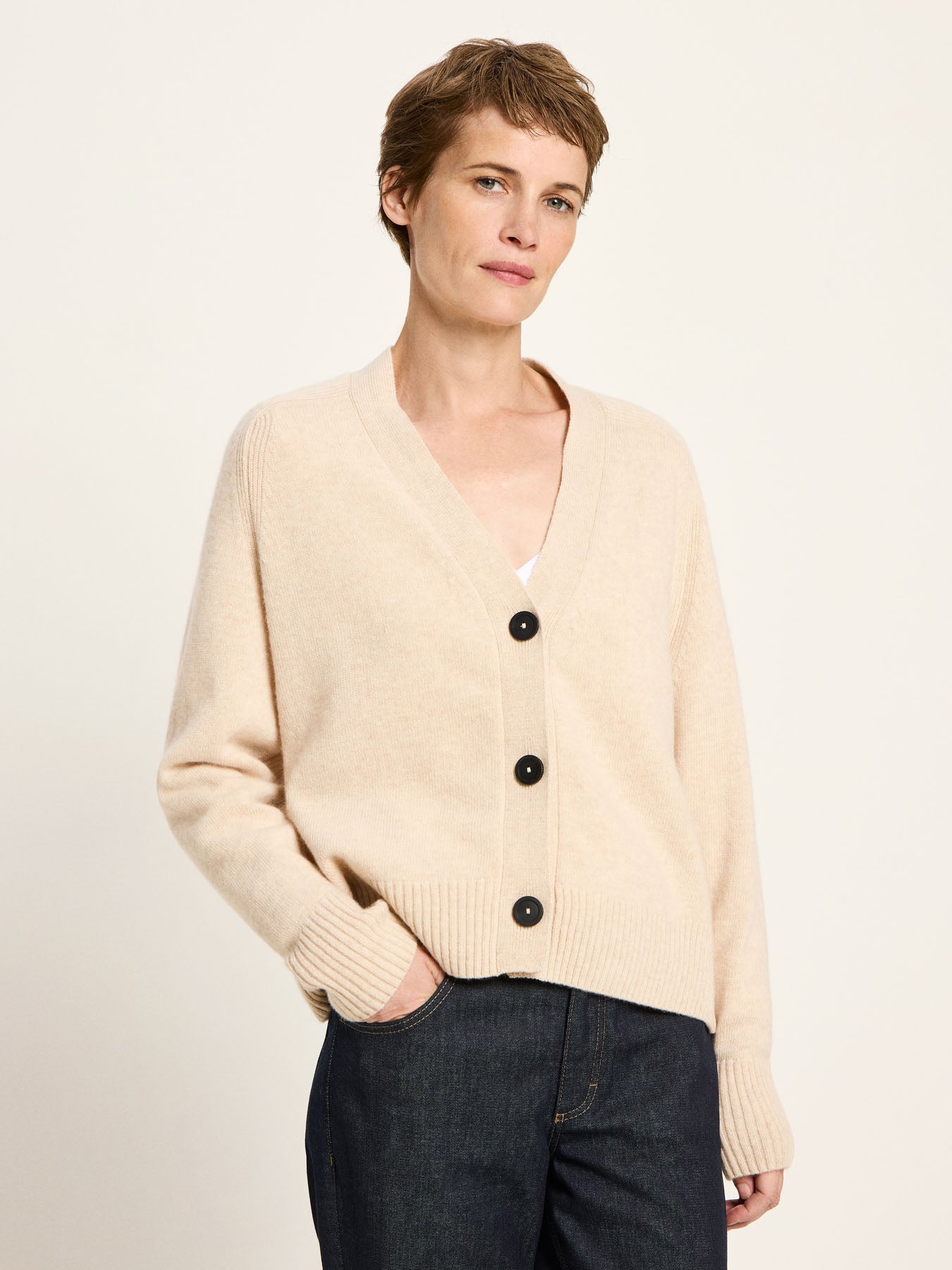 Strickjacke - sahara melange